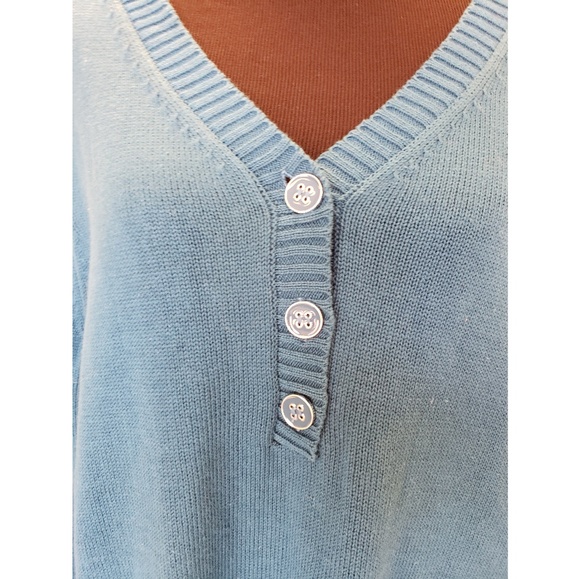 KAREN SCOTT - Blue/Turquoise Sweater Size 0X - Picture 3 of 4